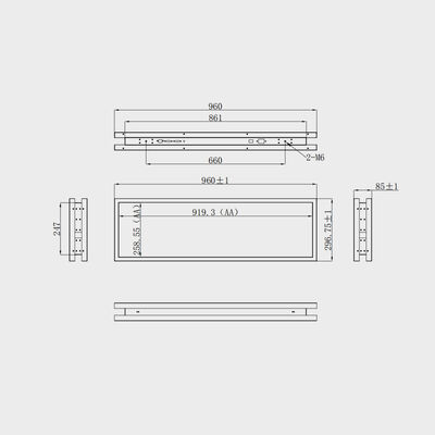 37.6 Inch Bar Type Display Çift taraflı ekran Otobüs İstasyonu Uygulamaları Dış Çözüm