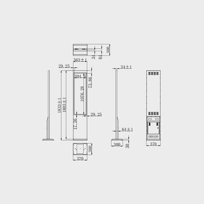 43.9 inç Çubuk Tipi TFT Ekran HMI Makine Ticari Ekran Destek Alışveriş Merkezi